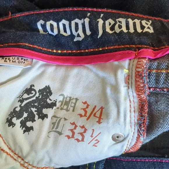 Y2K COOGI Boot Cut Jeans Size 3/4 in seam 33 and 1/2 - Picture 12 of 14